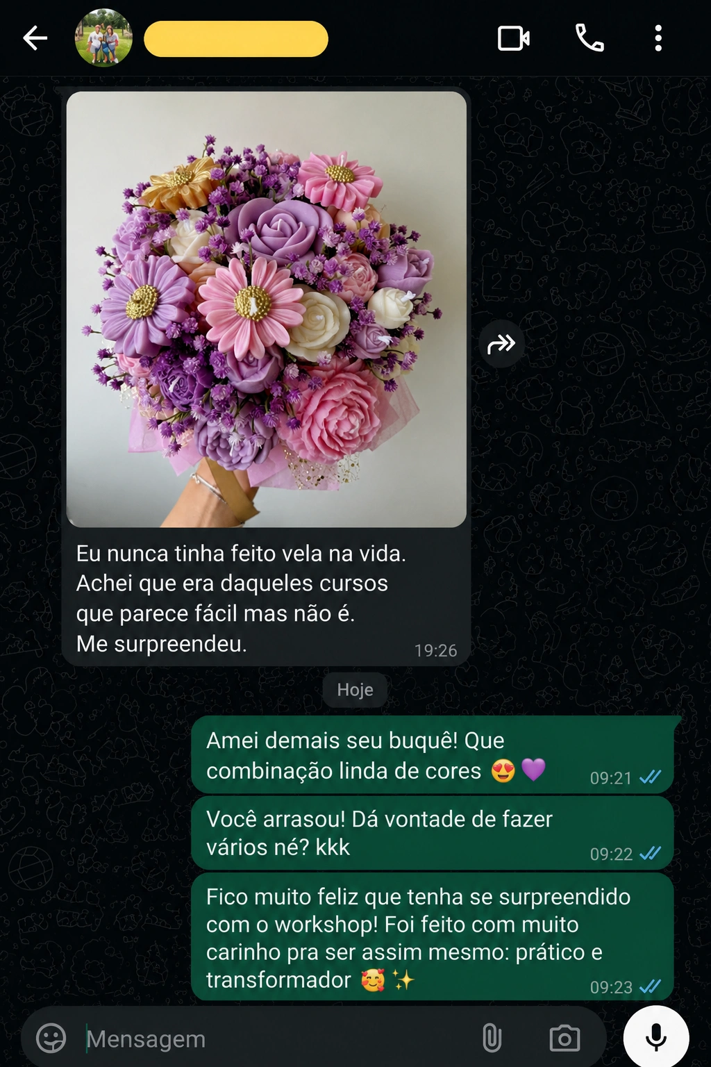 Depoimento aluna